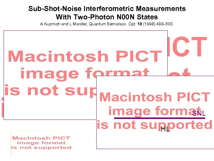 Sub-Shot-Noise Interferometric Measurements With Two-Photon N 00 N States A Kuzmich and L Mandel;