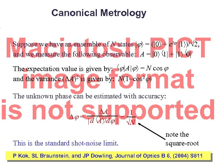 Canonical Metrology Suppose we have an ensemble of N states | = (|0 +