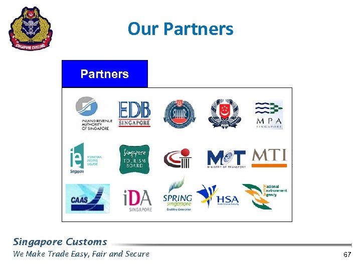 Our Partners Singapore Customs We Make Trade Easy, Fair and Secure 67 