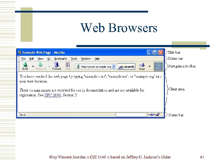 Web Browsers Guy-Vincent Jourdan : : CSI 3140 : : based on Jeffrey C.