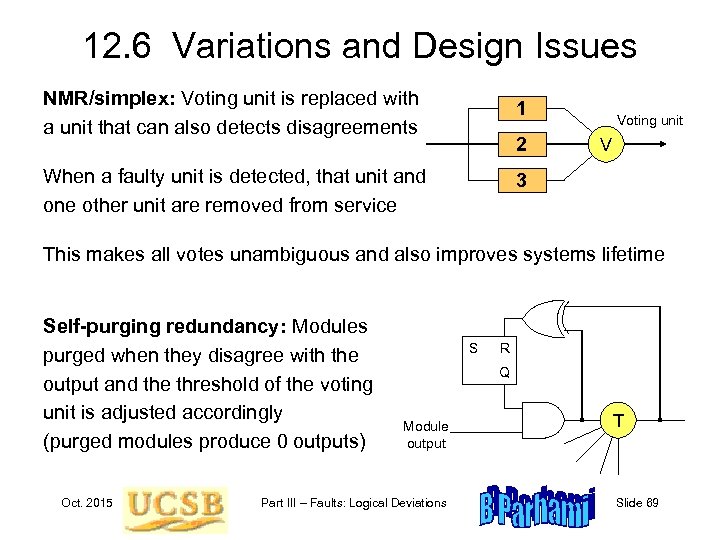 12. 6 Variations and Design Issues NMR/simplex: Voting unit is replaced with a unit