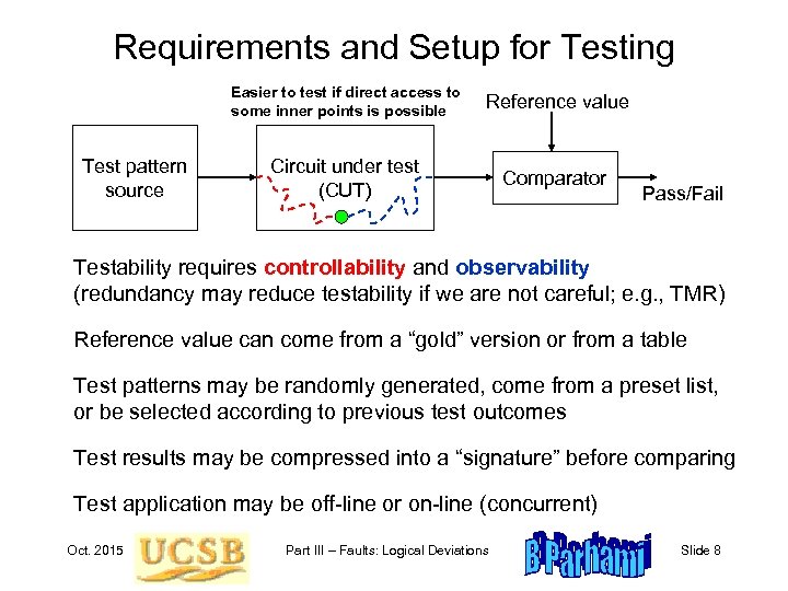 Requirements and Setup for Testing Easier to test if direct access to some inner