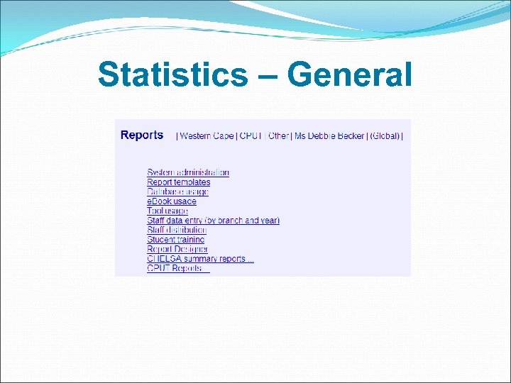 Statistics – General 