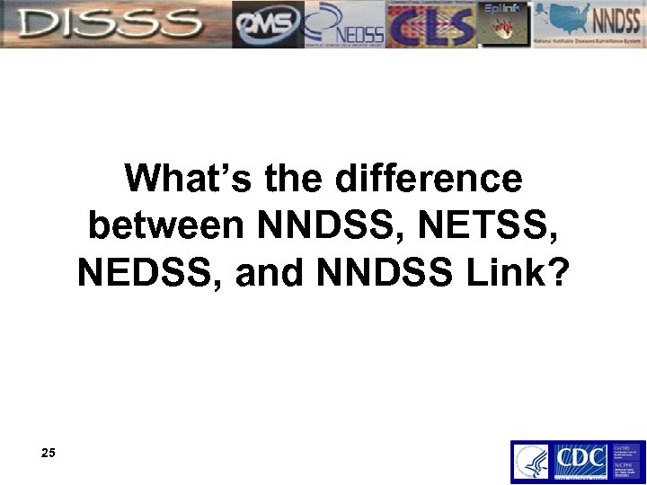 What’s the difference between NNDSS, NETSS, NEDSS, and NNDSS Link? 25 