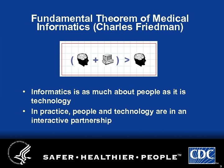 Fundamental Theorem of Medical Informatics (Charles Friedman) • Informatics is as much about people