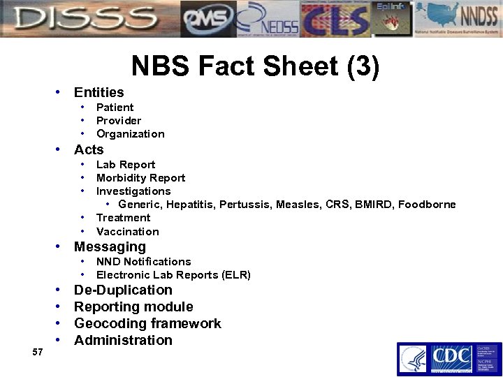 NBS Fact Sheet (3) • Entities • • • Patient Provider Organization • Acts