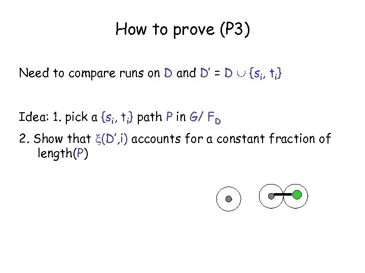 How to prove (P 3) Need to compare runs on D and D’ =