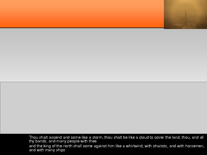 Thou shalt ascend and come like a storm, thou shalt be like a cloud