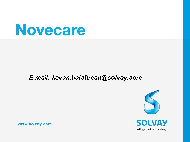 E-mail: kevan. hatchman@solvay. com www. solvay. com 