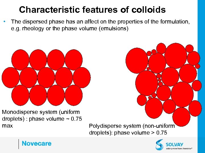 Characteristic features of colloids • The dispersed phase has an affect on the properties