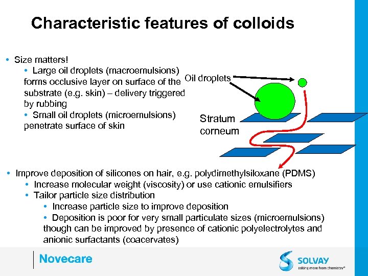Characteristic features of colloids • Size matters! • Large oil droplets (macroemulsions) forms occlusive
