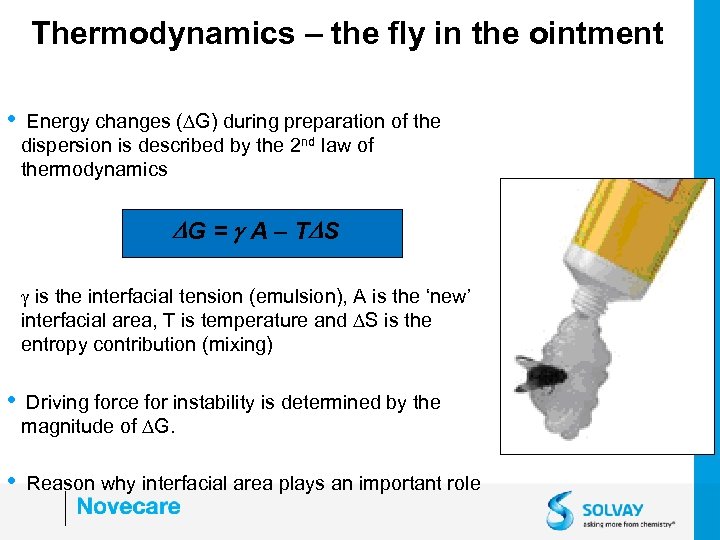 Thermodynamics – the fly in the ointment • Energy changes (DG) during preparation of