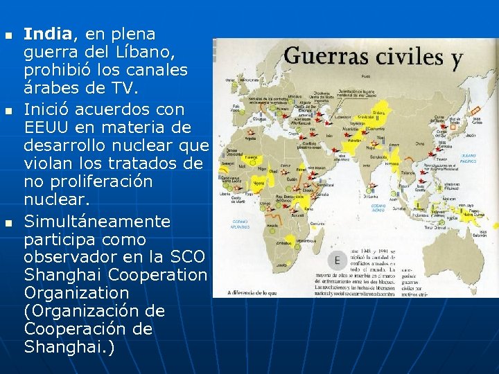 n n n India, en plena guerra del Líbano, prohibió los canales árabes de