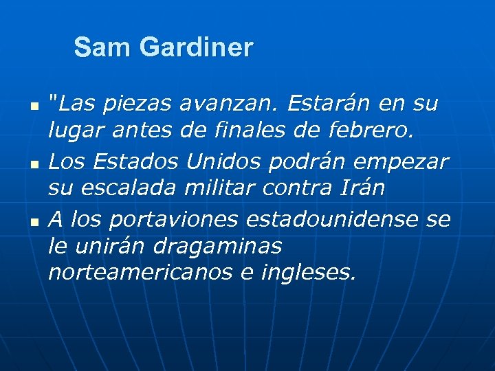 Sam Gardiner n n n 