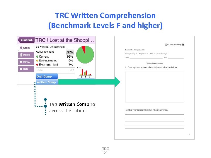 TRC Written Comprehension (Benchmark Levels F and higher) Tap Written Comp to access the