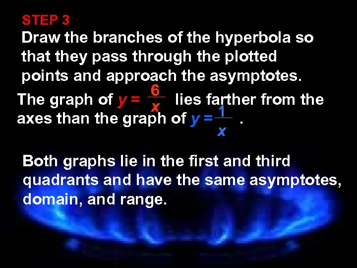 STEP 3 Draw the branches of the hyperbola so that they pass through the