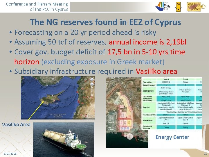 Conference and Plenary Meeting of the PCC in Cyprus The NG reserves found in