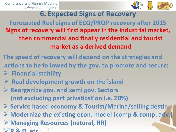 Conference and Plenary Meeting of the PCC in Cyprus 6. Expected Signs of Recovery