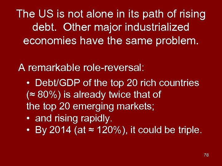 The US is not alone in its path of rising debt. Other major industrialized