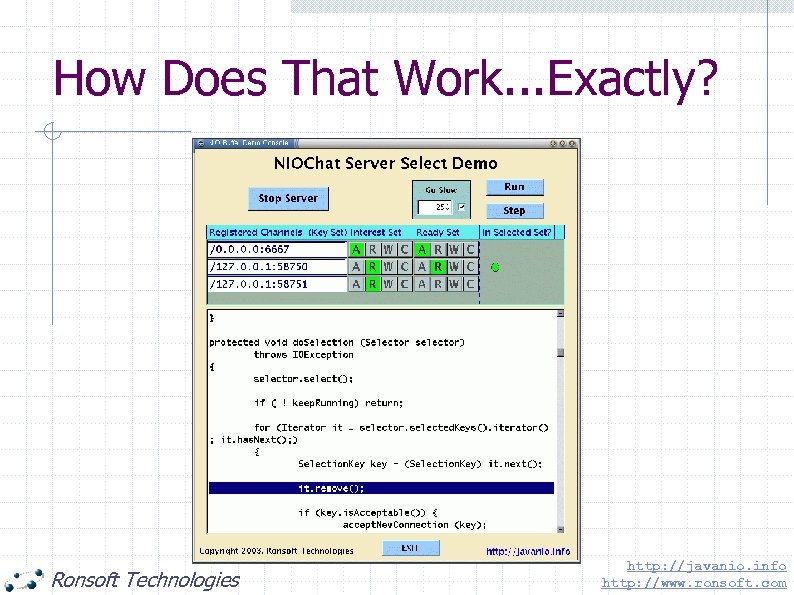 How Does That Work. . . Exactly? Ronsoft Technologies http: //javanio. info http: //www.