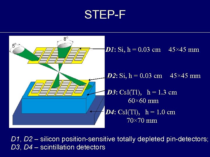 STEP-F D 1: Si, h = 0. 03 cm 45× 45 mm D 2: