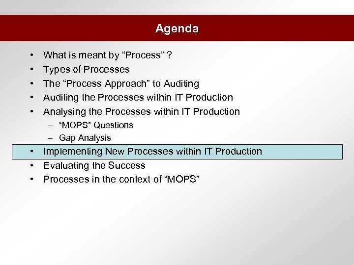 Agenda • • • What is meant by “Process” ? Types of Processes The