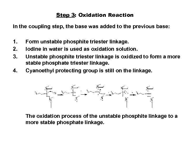 Step 3: Oxidation Reaction In the coupling step, the base was added to the