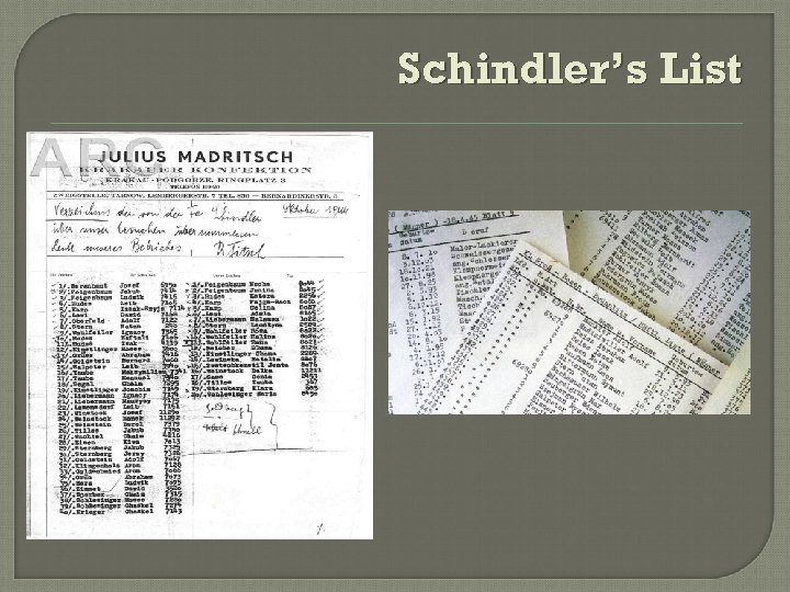 Schindler’s List 