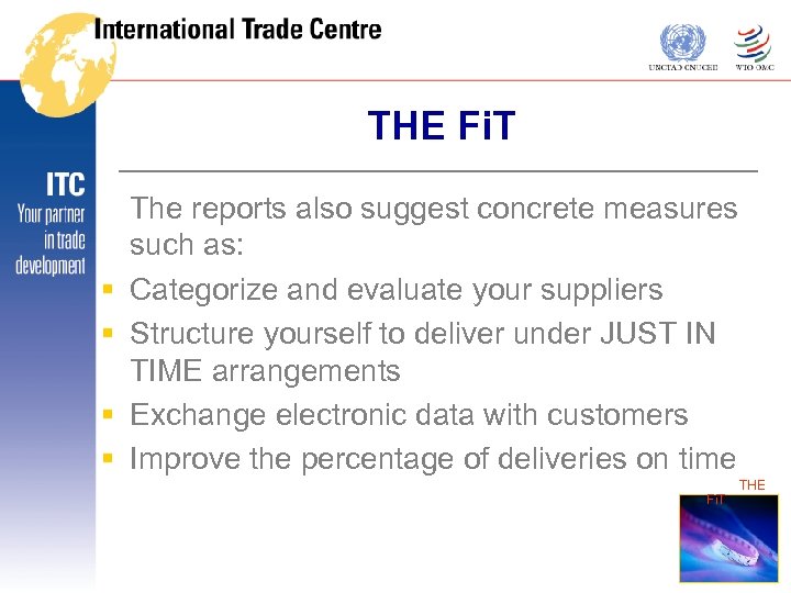 THE Fi. T § § The reports also suggest concrete measures such as: Categorize