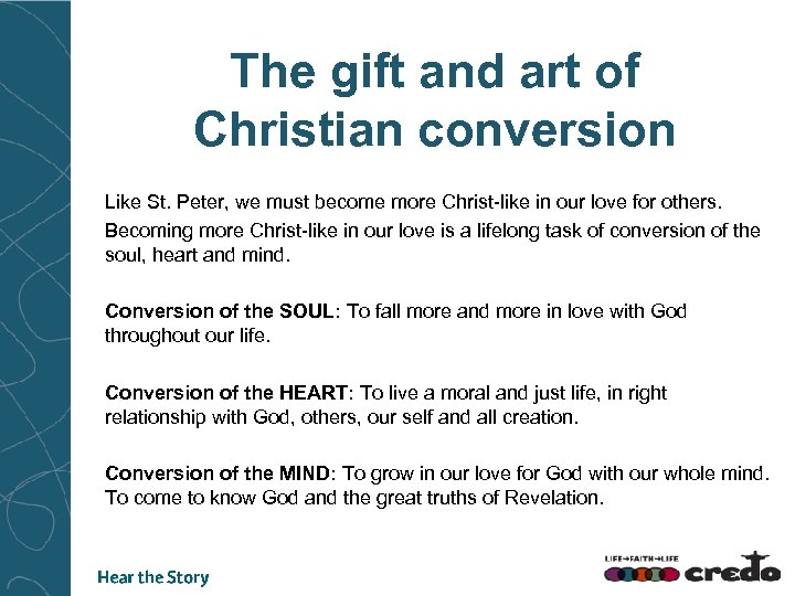 The gift and art of Christian conversion Like St. Peter, we must become more