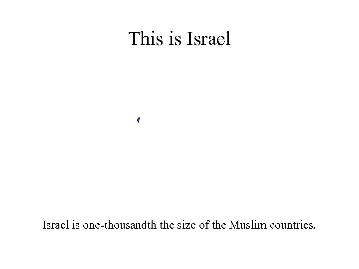 This is Israel is one-thousandth the size of the Muslim countries. 