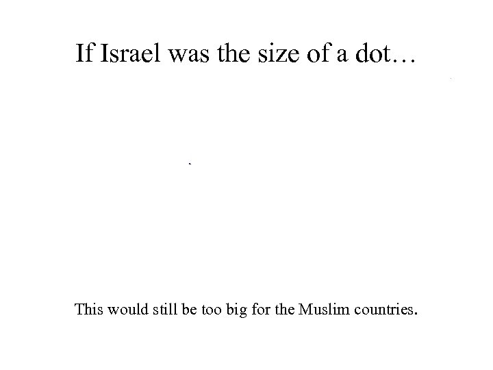 If Israel was the size of a dot… This would still be too big