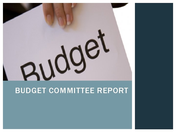 BUDGET COMMITTEE REPORT 