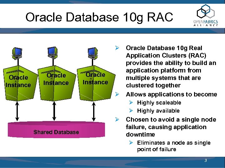 Oracle Database 10 g RAC Oracle Instance Ø Oracle Database 10 g Real Application