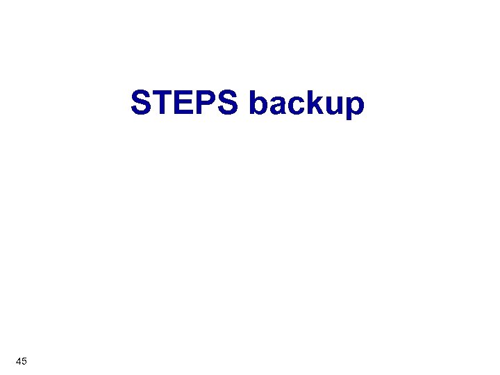 STEPS backup 45 