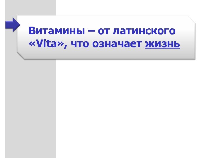 Витамины – от латинского «Vita» , что означает жизнь 