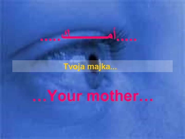 . . ﺃﻤــــــﻚ Tvoja majka. . . …Your mother… 