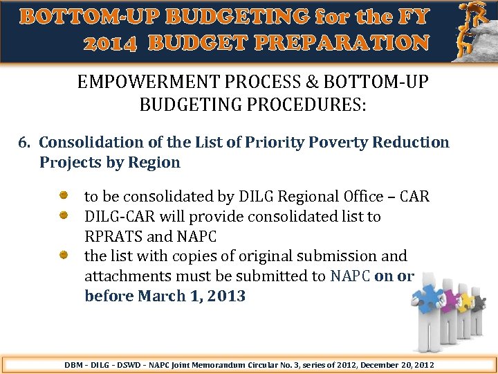 BOTTOM-UP BUDGETING for the FY 2014 BUDGET PREPARATION EMPOWERMENT PROCESS & BOTTOM-UP BUDGETING PROCEDURES: