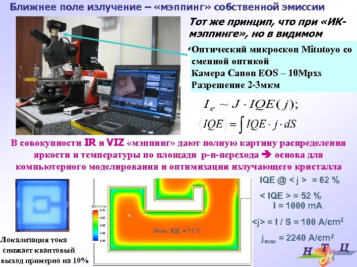 Ближнее поле излучение – «мэппинг» собственной эмиссии Тот же принцип, что при «ИКмэппинге» ,