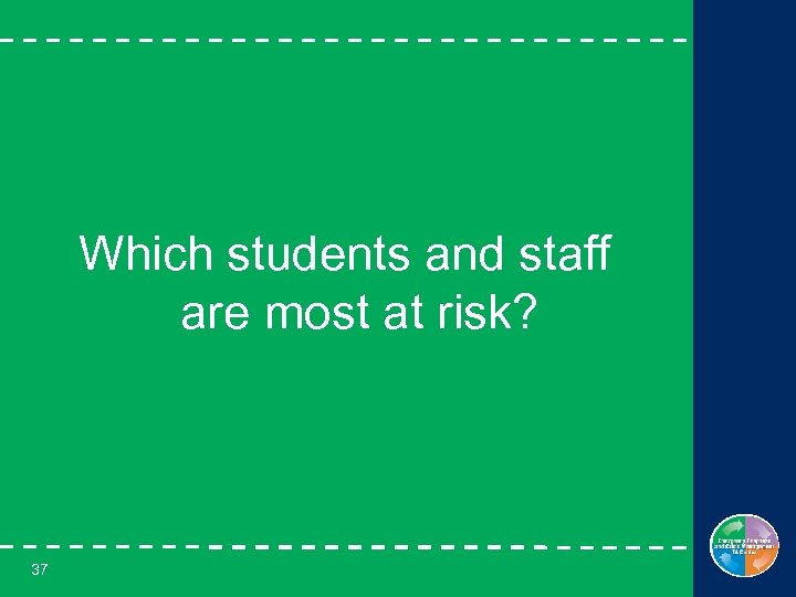 Which students and staff are most at risk? 37 