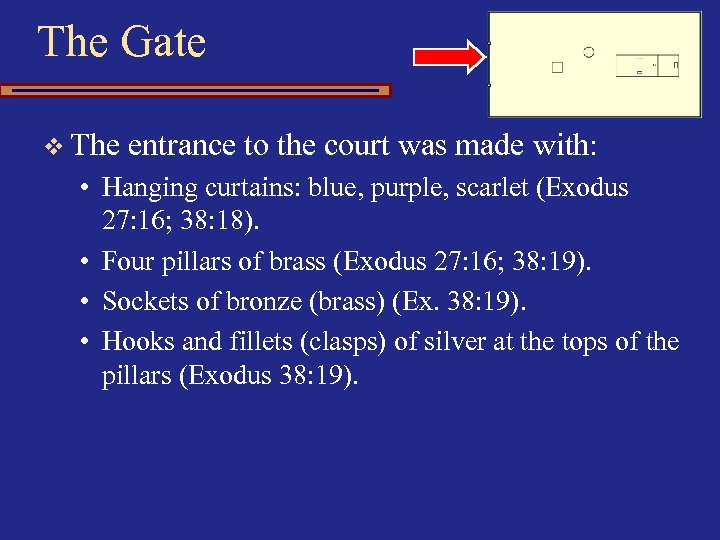 The Gate v The entrance to the court was made with: • Hanging curtains: