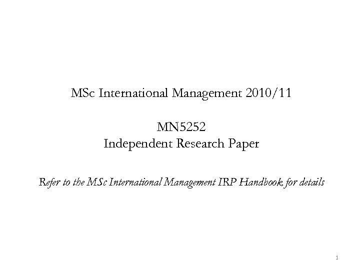 research topics for msc international management