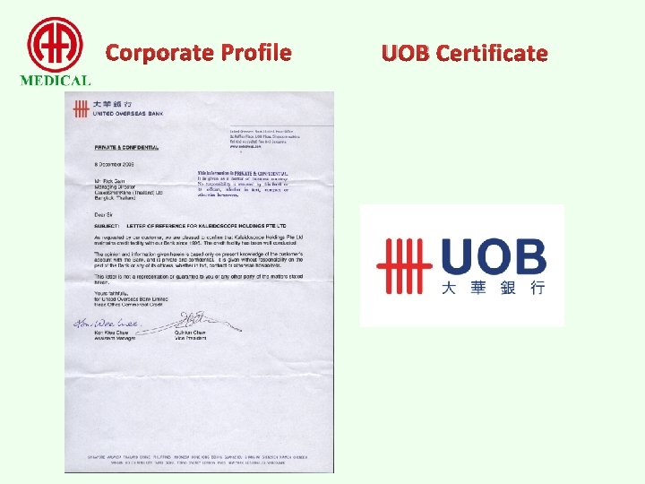 Corporate Profile UOB Certificate 