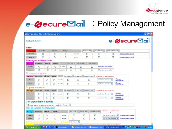 e-securemail : Policy Management 