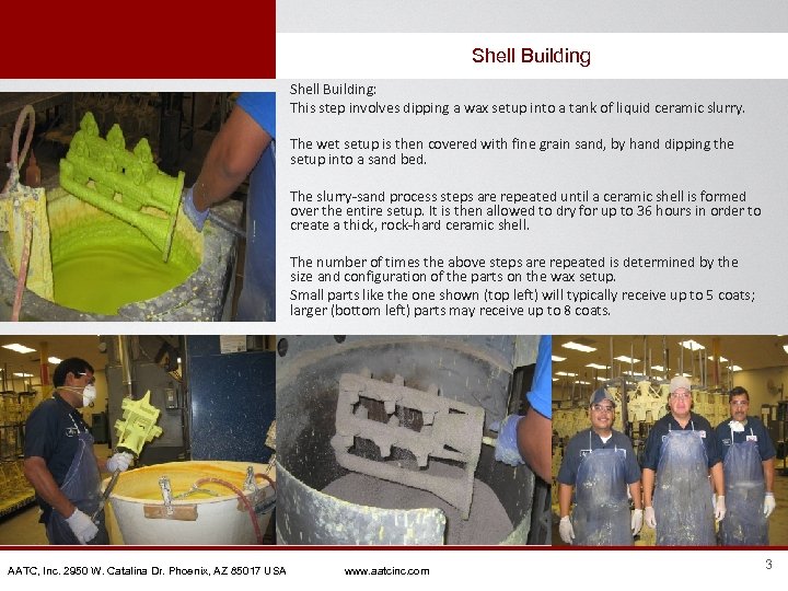 Shell Building: This step involves dipping a wax setup into a tank of liquid