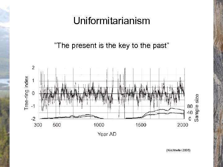 Uniformitarianism ”The present is the key to the past” (Kirchhefer 2005) 