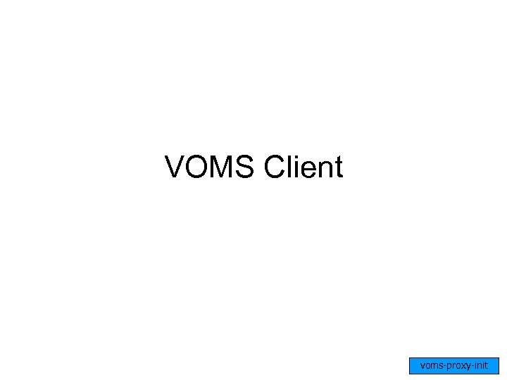 VOMS Client voms-proxy-init 