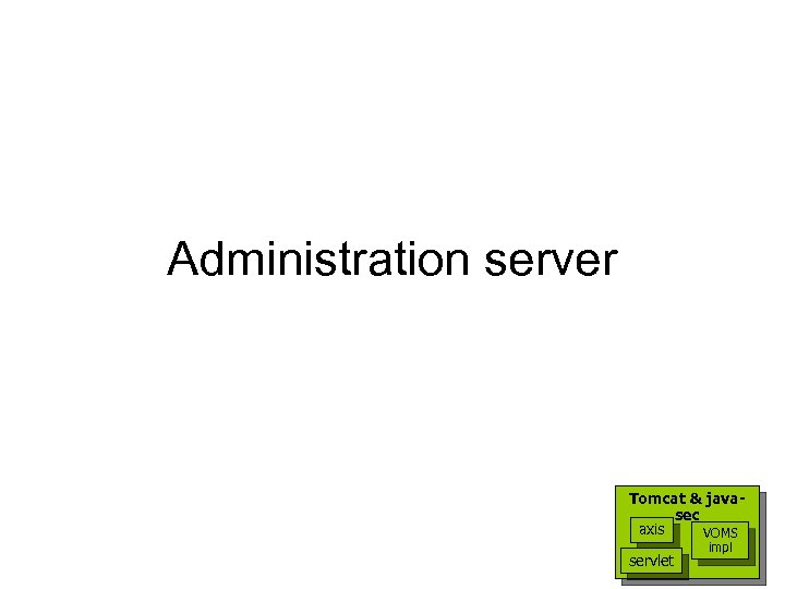 Administration server Tomcat & javasec axis VOMS servlet impl 