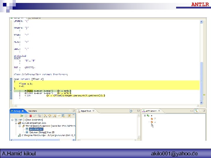 ANTLR A. Hamid kiloul akilo 001@yahoo. de 