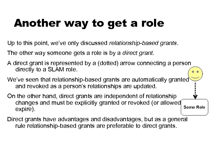 Another way to get a role Up to this point, we’ve only discussed relationship-based